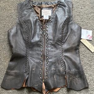 Real leather vest